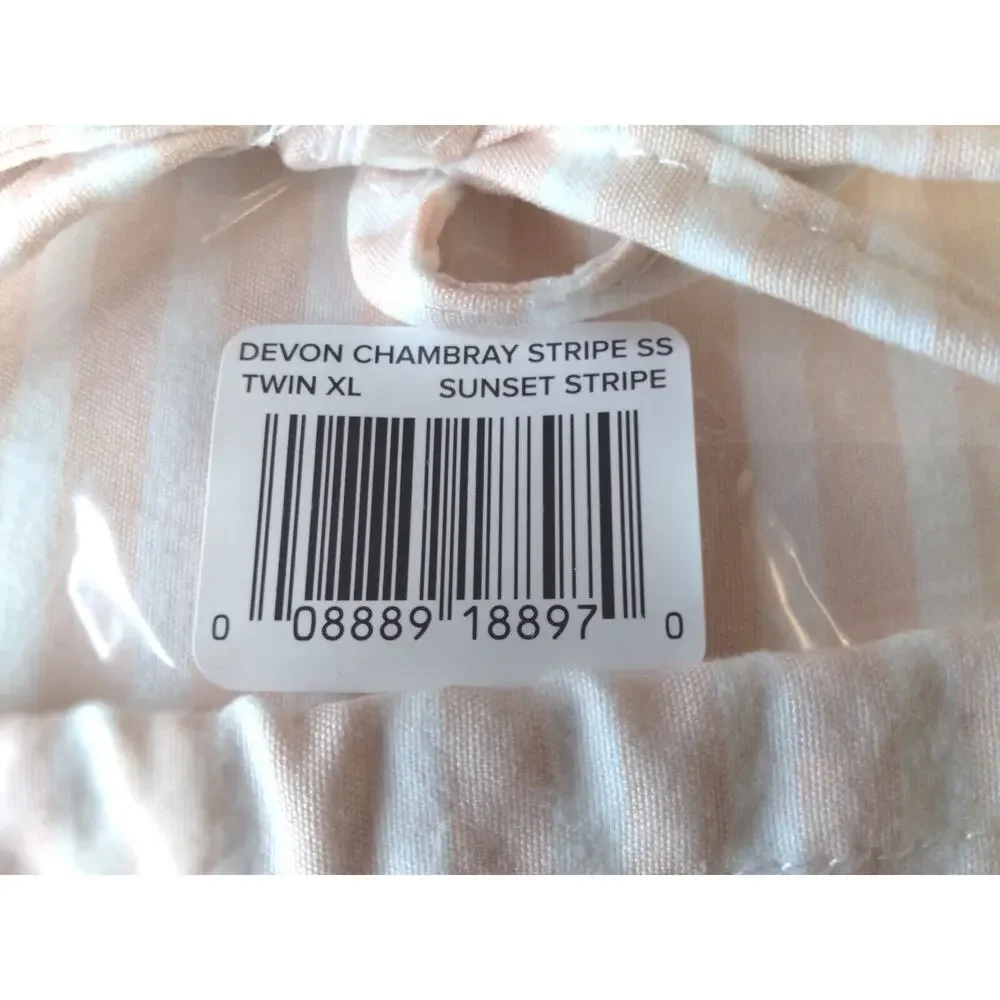 Ugg‎ Devon Sheet Set Navy Stripe Size Twin XL Devon Chambray Sunset Stripe-NEW